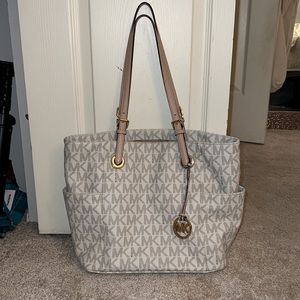 Michael Kors White/Tan Tote Purse